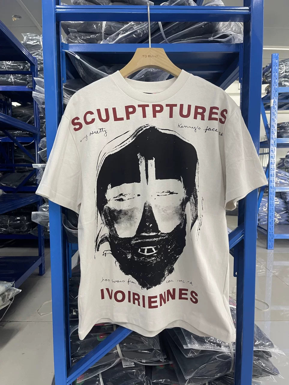 ERD Vintage Washed Off‑White Short Sleeve T‑Shirt