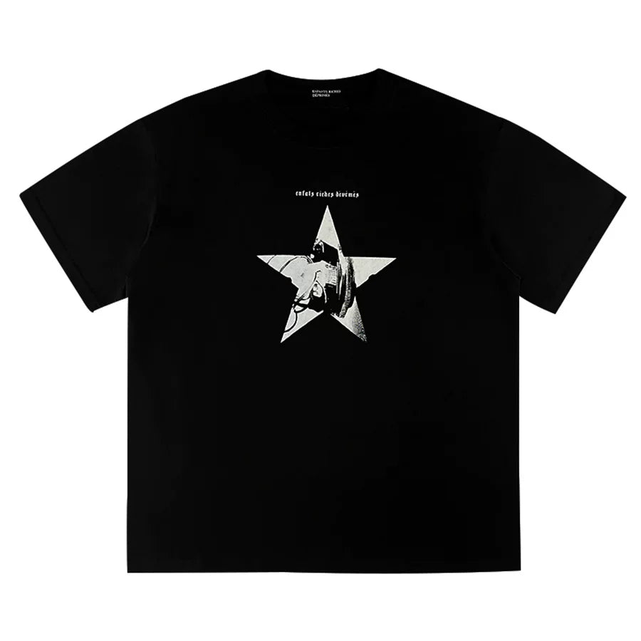 ERD Style Grunge Star Figure Print Tee
