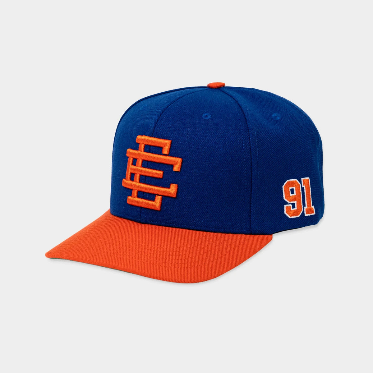 Eric Emanuel EE Blue Orange Two‑Tone Snapback Cap 91 Embroidery