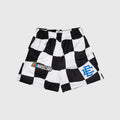 EE Black & White Racing Checkered Mesh Shorts