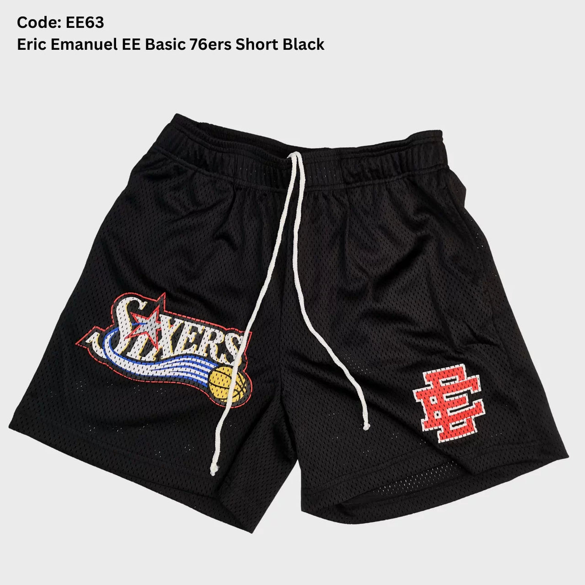 Eric Emanuel EE Basic 76ers Mesh Shorts Black