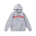 Trapstar Style Autumn/Winter Arch Logo Hoodie - Heather Grey/Red